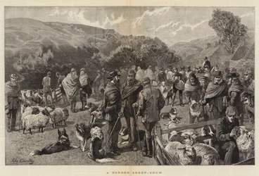 Exposition de moutons à la frontière